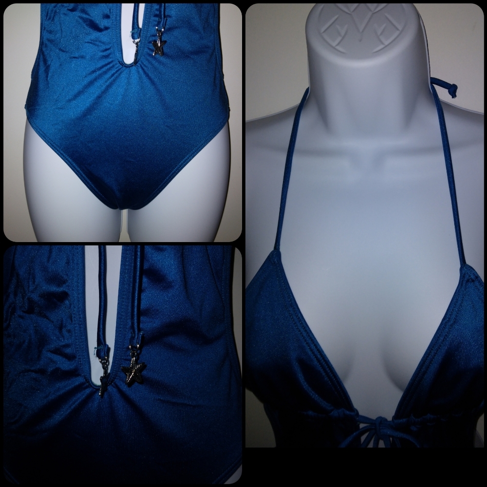 EUC Metallic Blue Billabong One Piece Cutout Swimsuit 🩱 - Picture 4 of 9